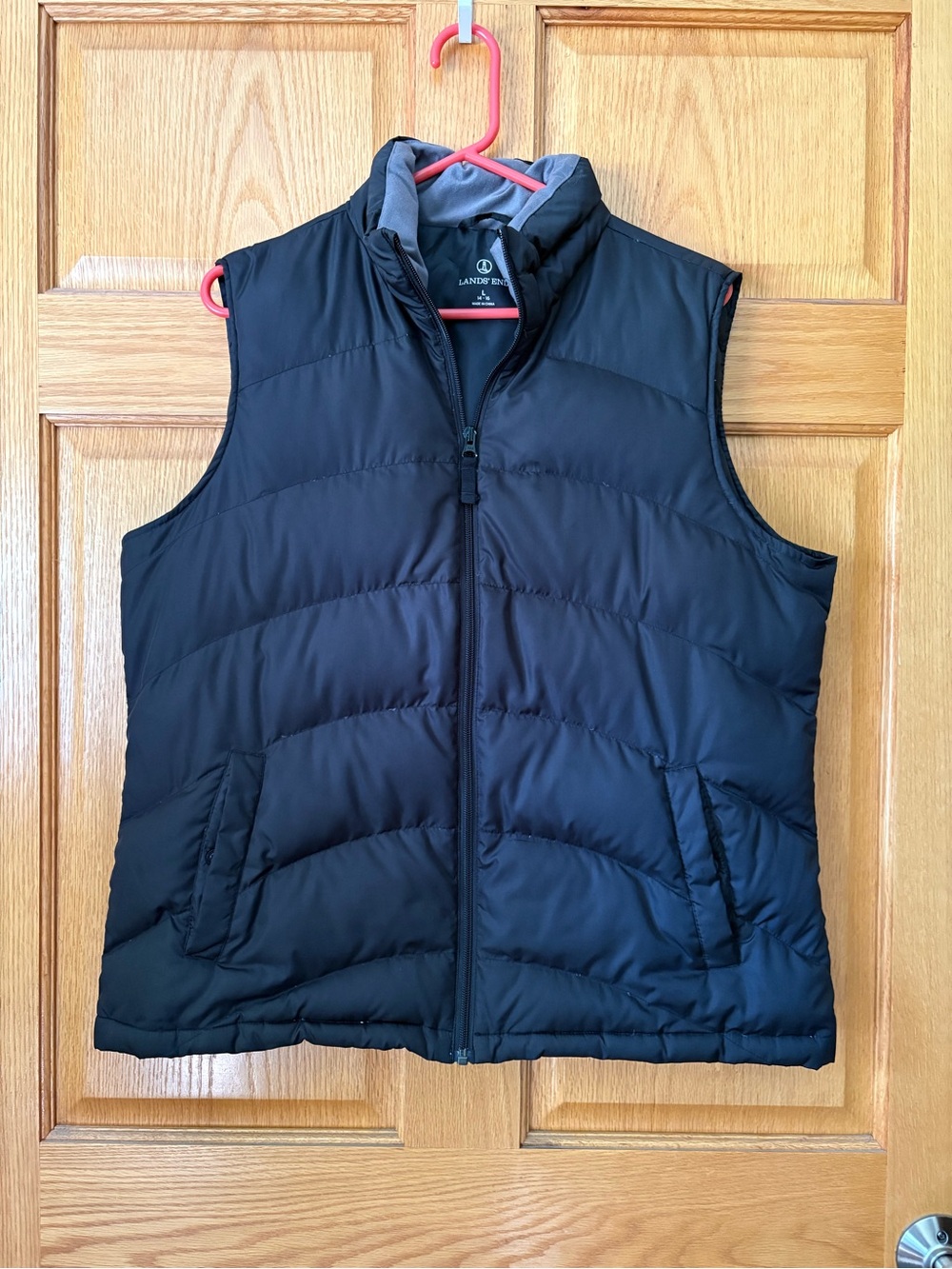 Lands' End Black Quilted Puffer Vest